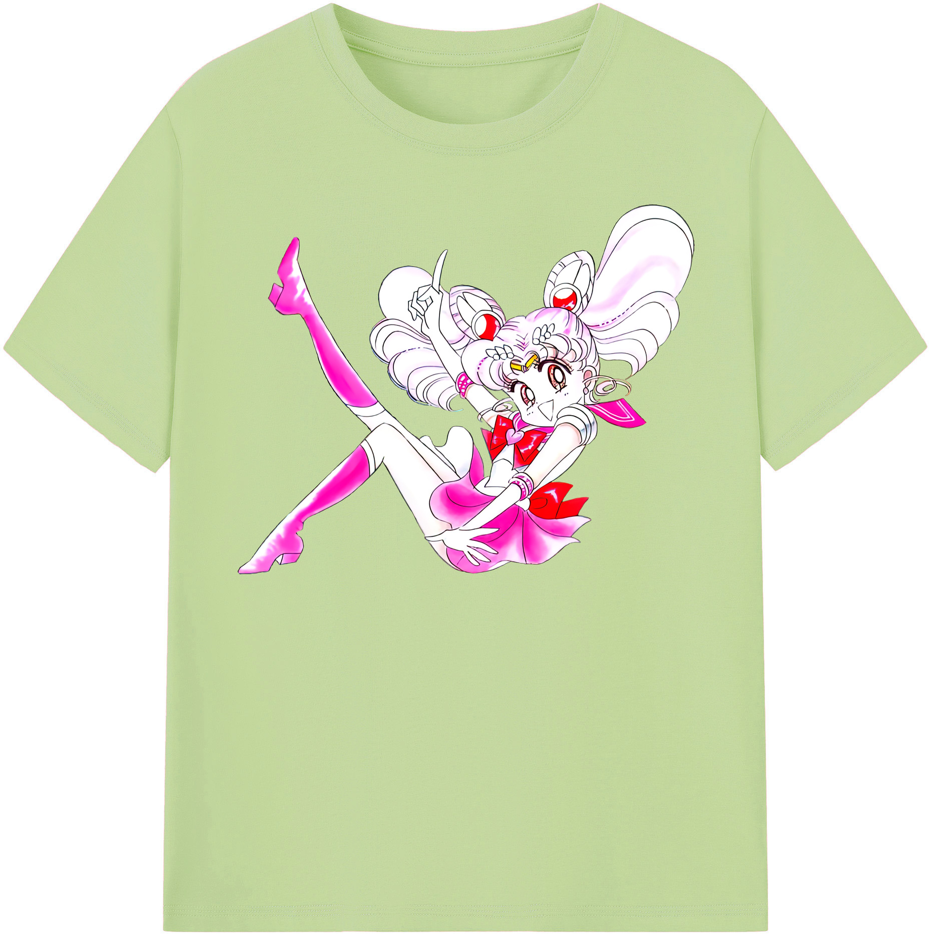 （画像用） 美少女戦士セーラームーン ちびうさ Sailor Moon Chibiusa Tsukino Usagi Small Lady Serenity 綿100％半袖Tシャツ（フロントプリント）